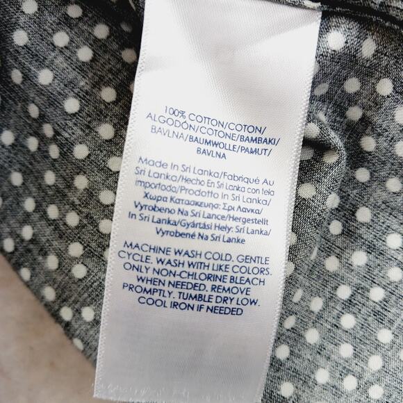Blouse Sz M Polka Dot Preppy Classic Ralph Lauren Goth Shirt Office Houndstooth - Picture 12 of 12
